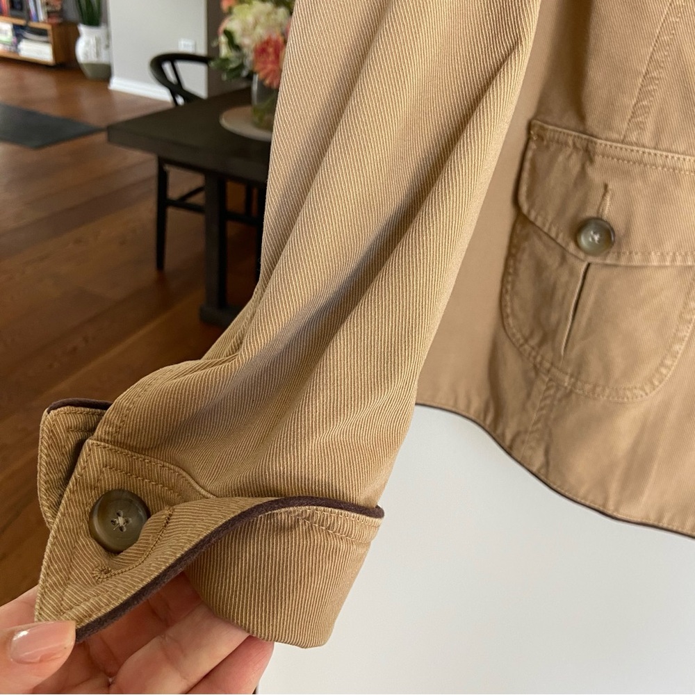 Land's End Barn Jacket, Honey Brown Cotton Canvas - Picture 3 of 9